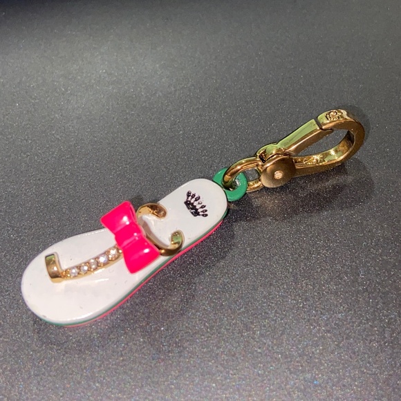 Y2K VINTAGE JUICY COUTURE FLIP FLOP SANDAL CHARM BEACH SUMMER PAVE PINK - Picture 2 of 6